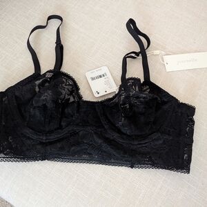 Free People Black Lace Bralette 34B Journelle